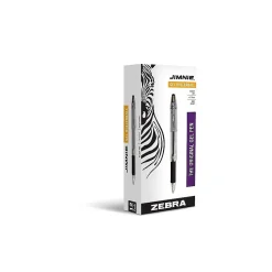 Zebra Jimnie Gel Pen, Medium Point, 0.7mm, Black Ink, Dozen (44110)
