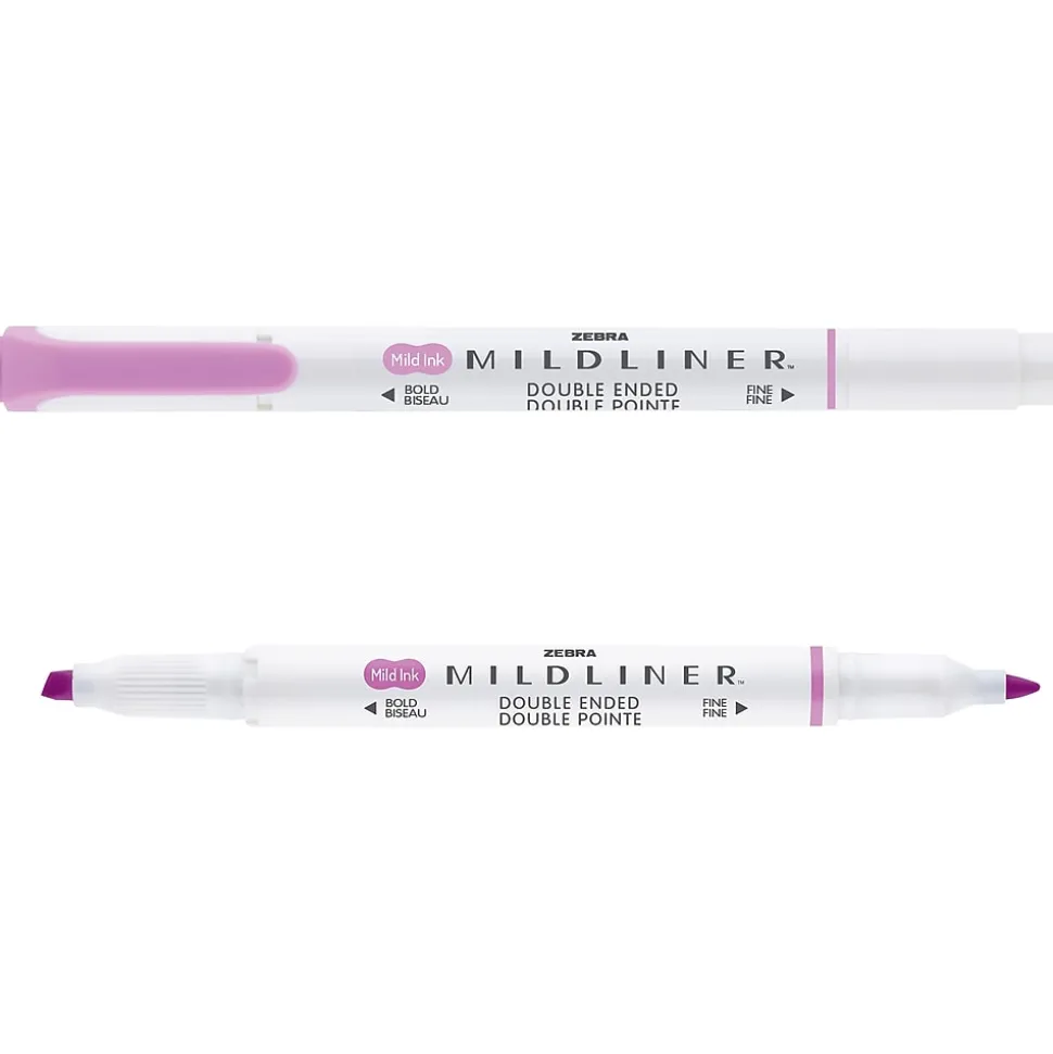 Zebra MILDLINER Double-Ended Creative Highlighter, Chisel/Bullet Tip, Magenta, 6/Pack (78270R)
