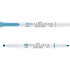 Zebra MILDLINER Double-Ended Creative Highlighter, Chisel/Bullet Tip, Smoke Blue, 6/Pack (78420R)
