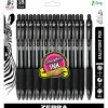 Zebra Z-Grip Retractable Ballpoint Pen, Medium Point, 1.0mm, Black Ink, 18 Pack (ZEB22218)